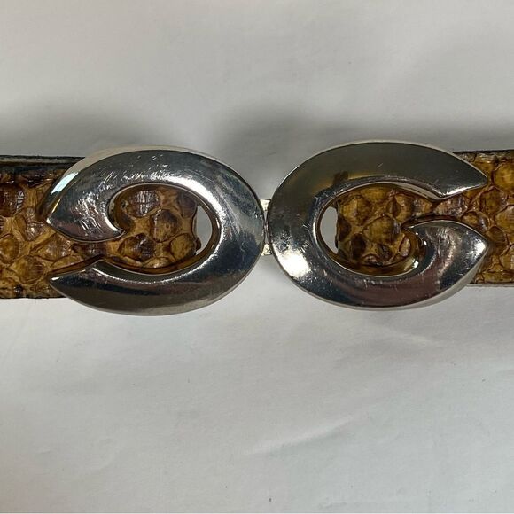 Gino Verdo Vintage Snakeskin Belt Size Large - Picture 2 of 10